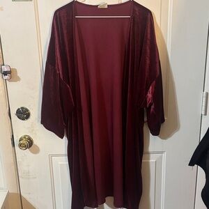 Elegant Burgundy Women's Kimono Robe